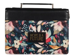 Bible Cover Fashion Black Floral Hope & A Future Jer. 29:11