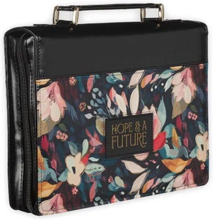 Bible Cover Fashion Black Floral Hope & A Future Jer. 29:11