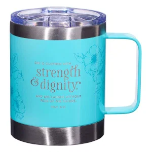 Strength & Dignity - Teal Stainless Steel Mug - 11oz