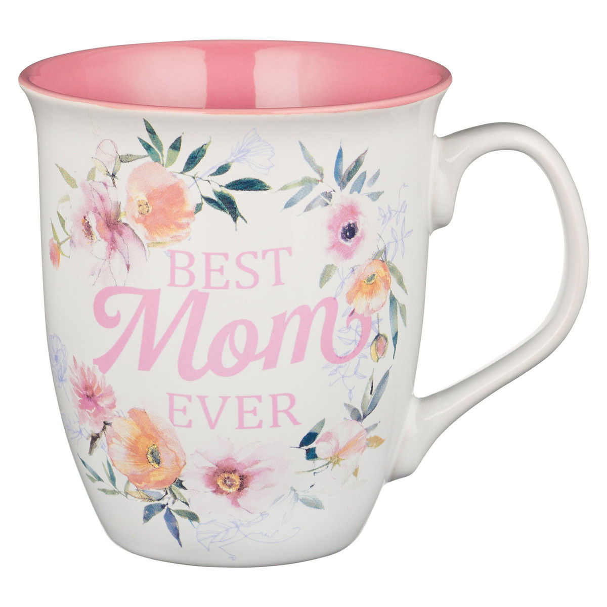 Image of Best Mom Ever White and Pink Ceramic Coffee Mug – Numbers 6:24