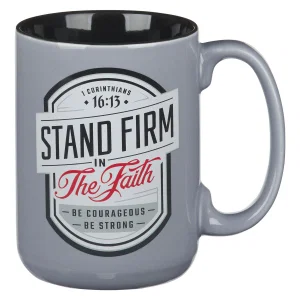Mug Grey/Black Stand Firm 1 Cor. 16:13