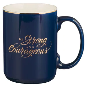 Mug Navy Be Strong and Courageous Joshua 1:9