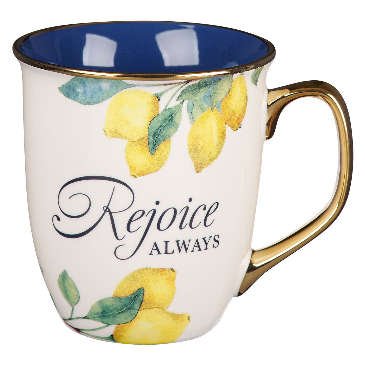 Mug Yellow/Blue Rejoice Always 1 Thess. 5:16-18