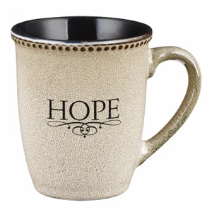 Mug Stoneware Ivory/Black Hope Heb. 6:19