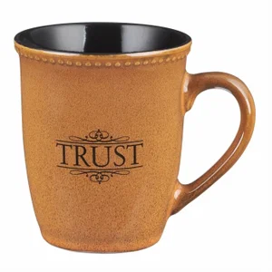 Mug Stoneware Brown/Black Trust Ps. 91:2