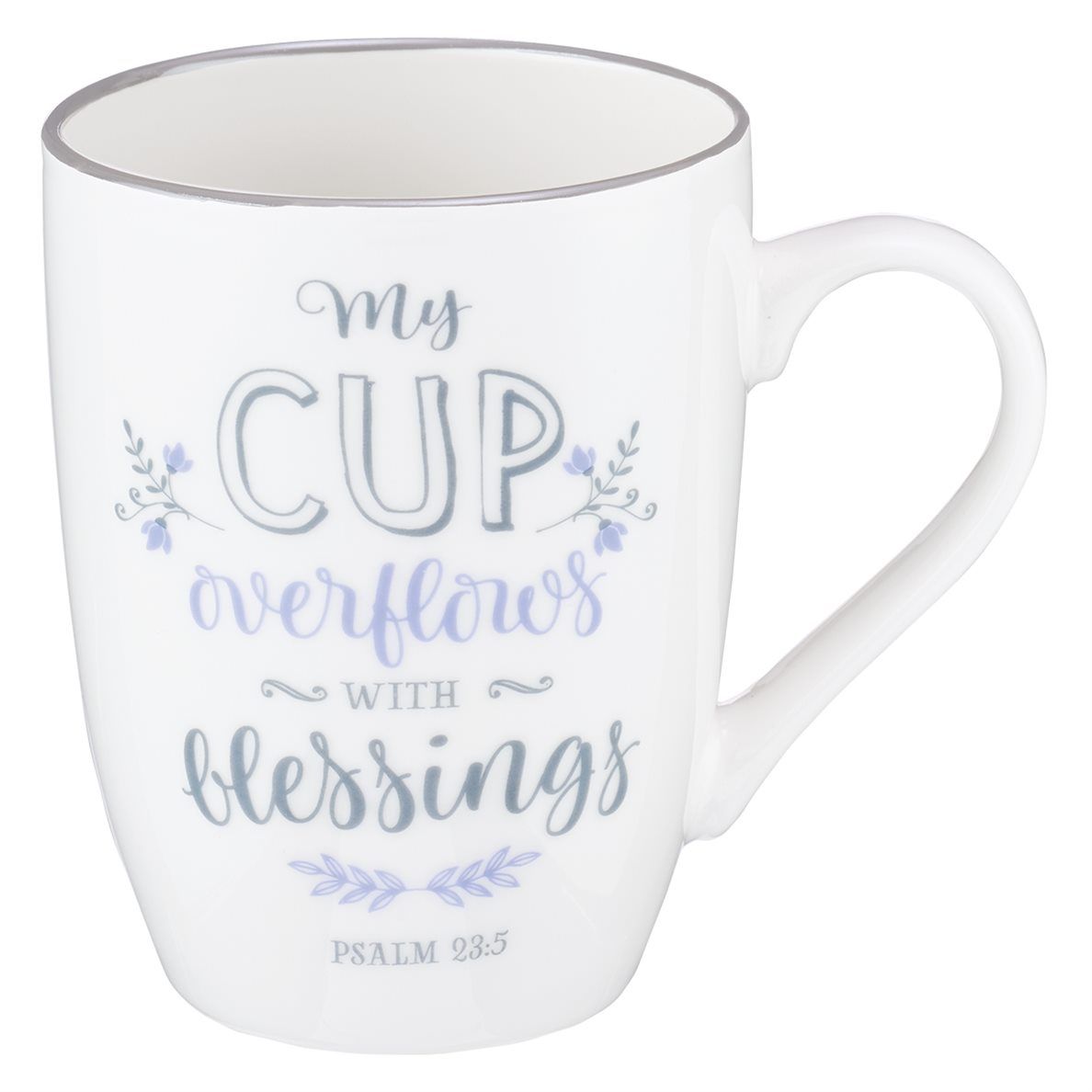 Image of Mug White My Cup Overflows Ps. 23:5
