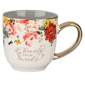 Mug Grey/White Floral Beauty from the Ashes Isa. 61:3