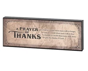 Tabletop Plaque Prayer of Thanks