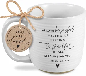 Mug Hold Onto Hope Joyful Textured White