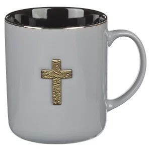 Mug Grey w/Metal Cross 1 Peter 2:24