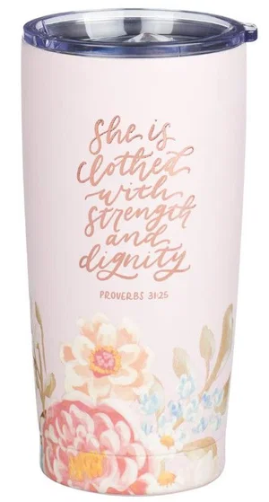 Tumbler SS Pink Strength & Dignity Prov. 31:25