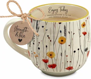 Mug Enjoy Today Floral Strength And Live