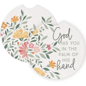 God Palm Hand Flowers - Car Coasters
