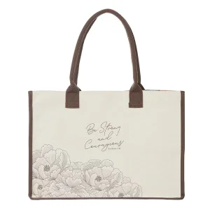 Tote Canvas Cream Strong & Courageous Josh. 1:9