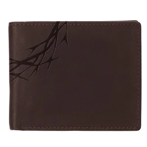 Wallet Leather Brown Crown of Thorns/Amazing Grace