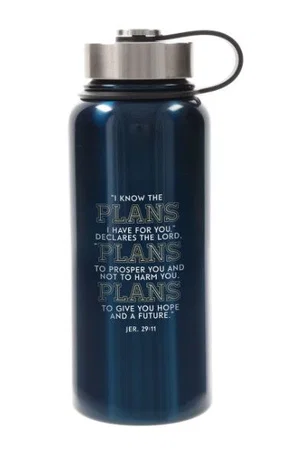 Water Bottle SS Blue Grad Plans Jer. 29:11