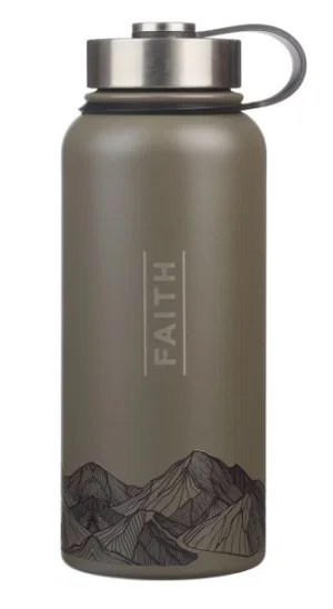 Water Bottle SS Brown Faith Mountains Matt. 17:20