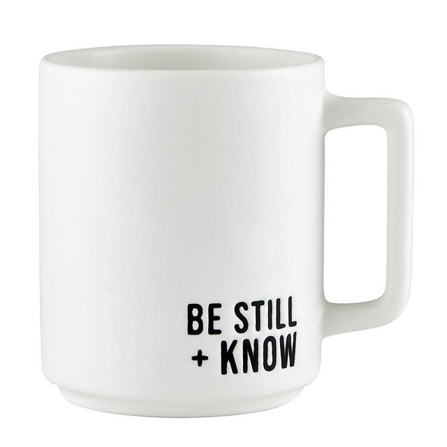 Matte Cafe Mug - Be Still + Know
