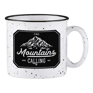 White Campfire Mug - Mountains are Calling White Campfire Mug
