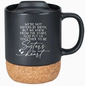Sisters in Heart - Cork Bottom Mug With Lid