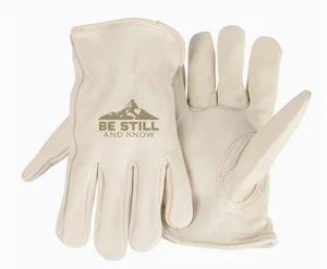 Be Still & Know-Gloves Wht Unlined