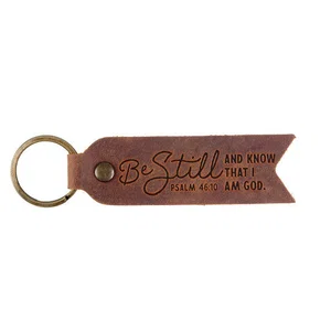 Leather Key Fob  Be Still and Know  Psalm 46:10