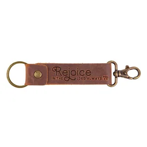 Leather Strap  Rejoice in the Lord Always  Phil 4:4