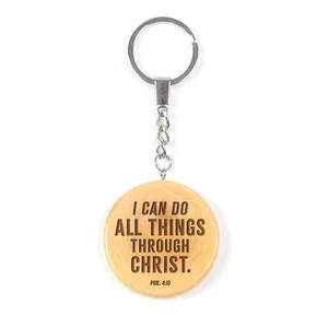 Olive Wood Keychain - I Can Do All Things Phil 4:13