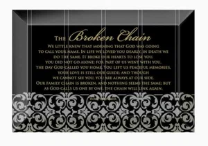 Broken Chain - Glass Plaque - 6X4