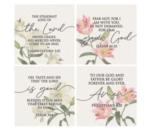 Coaster 4" Religious Lily Set