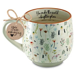 Coffee Mug Vintage Floral 18 oz
