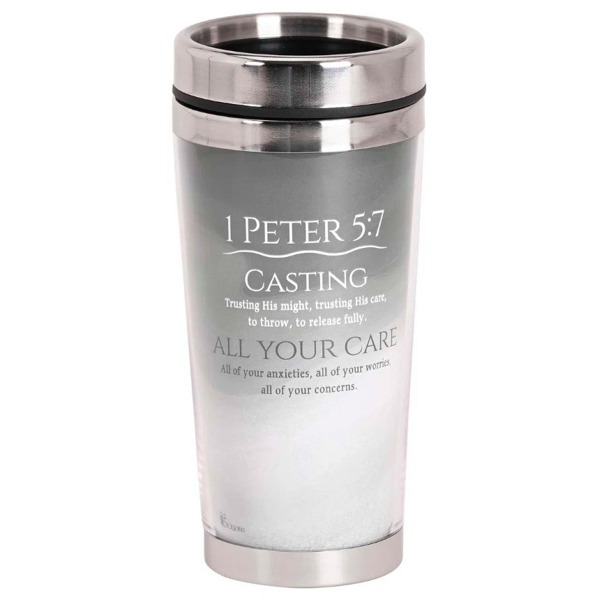 Travel Mug Casting All Your Care On Him