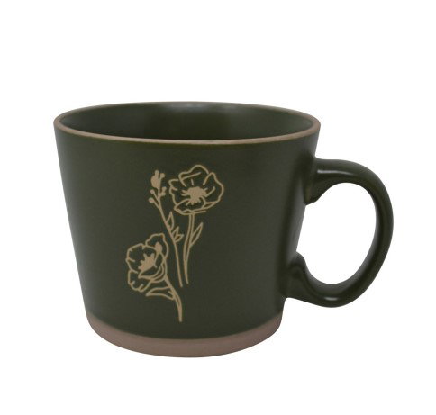 Mug Conical Flowers Green 550 ML