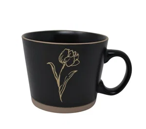 Mug Conical Flowers Black 550 ML
