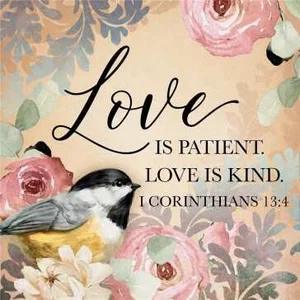 Coaster 4" Sq. Love is Patient