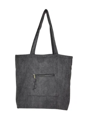 Slate Corduroy Tote