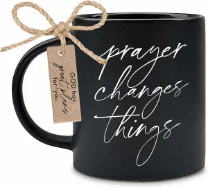 Mug Black Prayer Changes Things 18 Oz