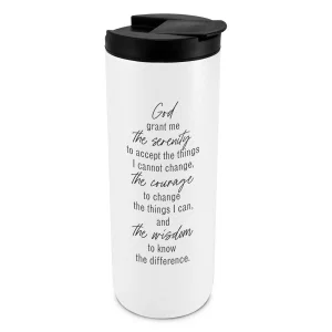 Tumbler White Serenity Prayer 20Oz