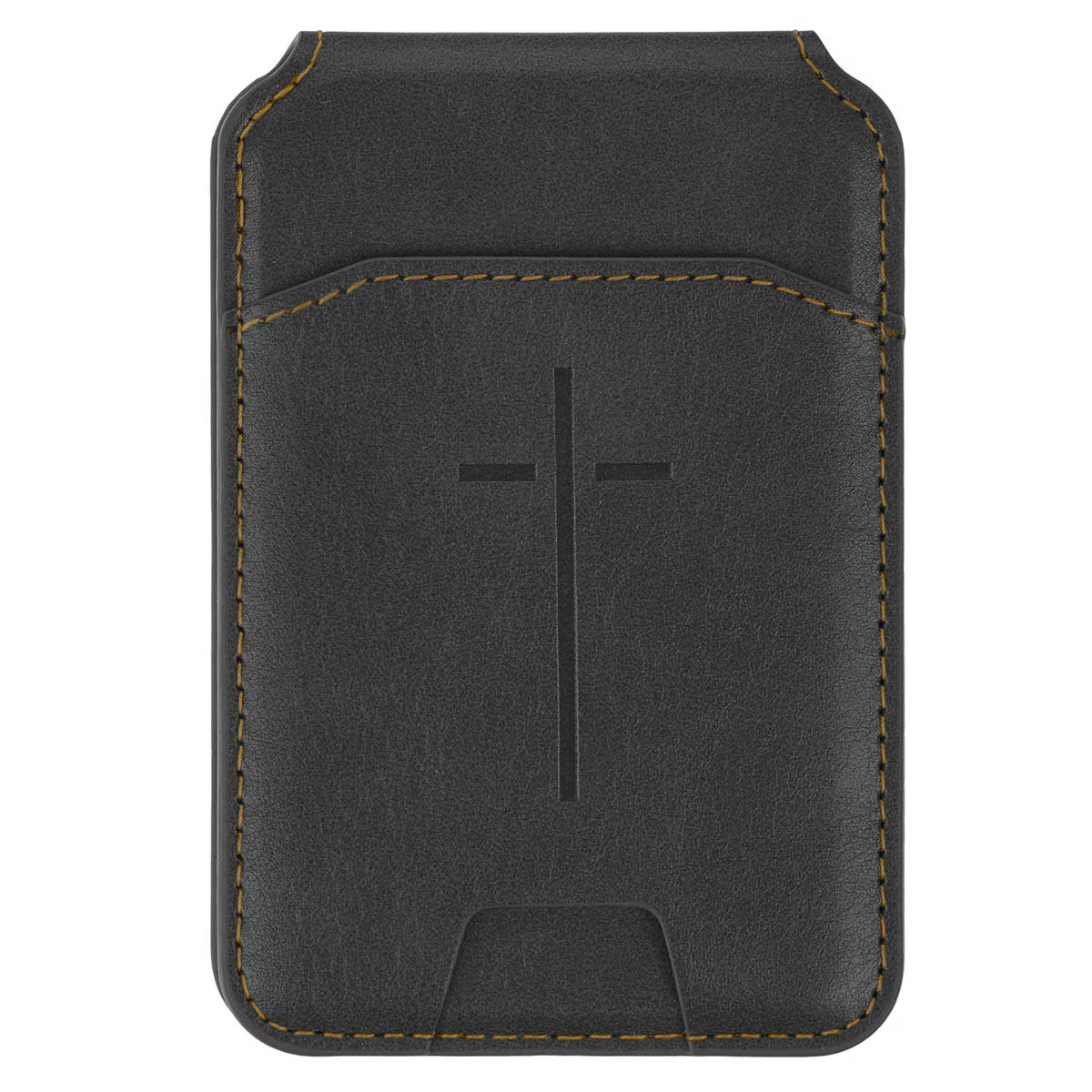 Image of Phone Wallet Magnetic Leather Black Cross