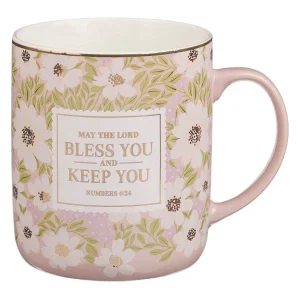 Mug Pink Floral The Lord Bless You and Keep You Num. 6:24