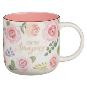 Mug Pink Floral You're Amazing