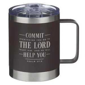Tumbler SS Brown Commit Everything You Do Ps. 37:5