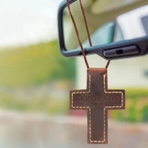 Man of God Leather Car Charm - 1 Tim 6:11