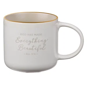 Mug White Taupe Everything Beautiful Ecc. 3:11