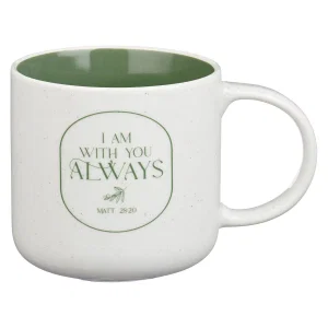 Mug White Green Speckled I Am With You Always Matt 28:20