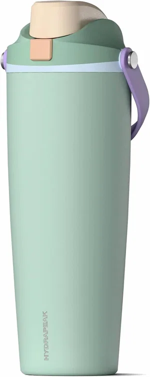 Insulated Water Bottle 32 oz Locking Straw Lid - Seafoam