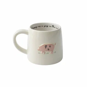 Bramble Farm Pig Stoneware Mug In Gift Box