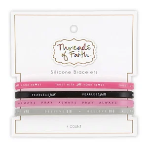 Silicone Bracelet Fearless 4Pk
