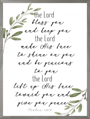Farmhouse Grey The Lord Bless You 18x24