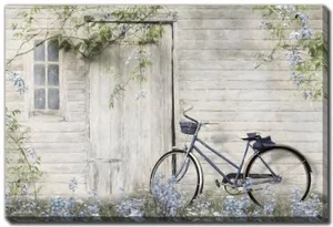 Canvas Blue Bike at Barn 22"x28"